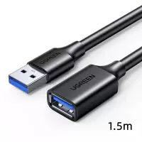 绿联USB 3.0延长线圆线黑色 镀镍头 1.5米 US129/40656 10个起订 单个价格(货期3-6天).