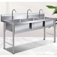 利时 不锈钢水槽(带水龙头) 带支架 洗菜盆洗碗池1800*600*800mm