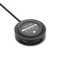 绿联USB2.0 4口HUB集线器Micro USB供电口 圆形黑色 1米 CR106/20277(货期3-6天).