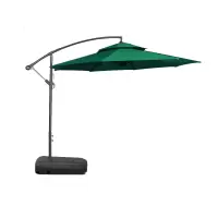xcs户外遮阳伞双顶3m墨绿配160斤注水底座