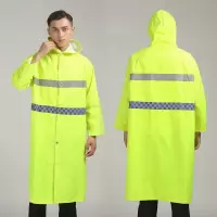 雨衣 双反光条长款连体男防雨水服 荧光黄色雨衣大褂