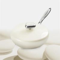 温仑山VELOSAN 鹅卵石平底锅麦饭石不粘煎锅26cm VE1110 天使白/个
