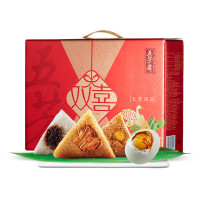 五芳斋 端午节粽子礼盒 嘉兴6粽子6咸鸭蛋礼盒 五芳双喜粽子礼盒1200g