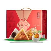 五芳斋 端午节粽子礼盒 嘉兴6粽子6咸鸭蛋礼盒 五芳双喜粽子礼盒1200g