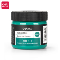 得力(deli)水粉颜料 100ml大容量瓶装画画美术专用绘画色彩 73888 翠绿10个装