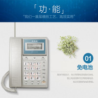 步步高(BBK)电话机座机 固定电话 办公家用 免电池 60度翻转屏 HCD6101流光银 一价无忧