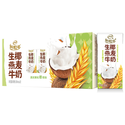[4月生产]伊利谷粒多 生椰燕麦牛奶整箱 200ml*12盒 真实颗粒嚼得到 礼盒装