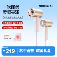 素士吹风机H5 粉色 小米生态链精选 家用负离子护发便携电吹风1800W大功率恒温大风量速干吹风筒女生女友生日节日礼物