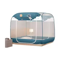 新花至上 免安装蒙古包蚊帐用宇航员蓝-双门-全底1.8x2.0m[免安装蚊帐]