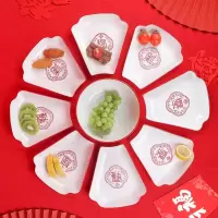 顺祥 12头餐具套装五福临门陶瓷家用