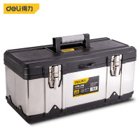 得力(deli)DL432020 不锈钢工具箱 多功能维修箱 储存收纳箱 47×22×22MM