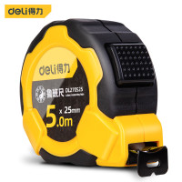 得力(deli)DL270525 包胶公英制鲁班尺自锁 钢卷尺 耐磨伸缩尺 盒尺 木工尺 5M×25MM