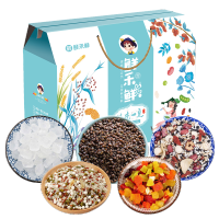 鲜禾鲜清凉一夏防暑降温大礼包A八宝米*1/黑苦荞*1/冰糖*1/绿豆百合*1/花果茶