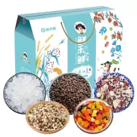 鲜禾鲜清凉一夏防暑降温大礼包A八宝米*1/黑苦荞*1/冰糖*1/绿豆百合*1/花果茶