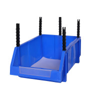 天臣玖号 货架零件盒组合式塑料斜口物料盒收纳工具盒340*200*140mm 蓝色