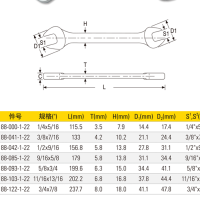 史丹利(STANLEY)英制精抛光双开口扳手 9/16"*5/8" 88-085-1-22 一把 可定制