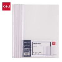 得力(deli)拉杆夹10只装 A4/10mm文件夹水滴杆抽杆夹学生试卷夹资料册简历产检报告收纳夹 透明 63113
