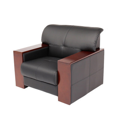 巴洛卡办公沙发西皮沙发商务接待沙发西皮单人位沙发X6017H-