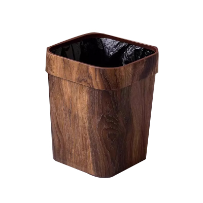 苏宁宜品推荐木纹色垃圾桶14L(无盖)