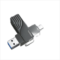 联想(thinkplus)128GB Type-C USB3.2双接口U盘TPCU301黑 高速金属移动优盘