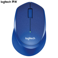 罗技(Logitech)M330 轻音鼠标 无线鼠标 办公鼠标 右手鼠标 蓝色 带无线2.4G接收器