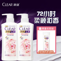 清扬(CLEAR)去屑蓬松洗发水套装樱花沁爽香型500gx2+100g水润净屑持久留香