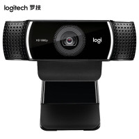 罗技(Logitech)C922 高清摄像头 家用电脑台式机摄像头 直播视频会议摄像头 1080P 黑色