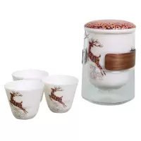 果兹 一鹿有你·羊脂玉快客杯GZ-T02 450ml+50ml×3 /套