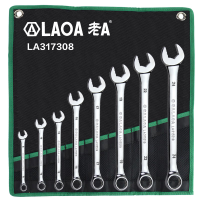 老A(LAOA)8件套镜面防滑梅花开口两用扳手组套8-24mm LA317308