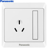 松下( Panasonic)开关插座 三孔16A带单控开关插座86型墙面开关插座 雅悦白色 WMWA608-N