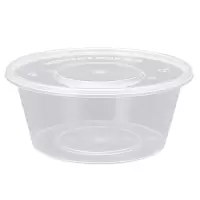 工霸(GONGBA)圆形餐盒一次性外卖透明塑料打包盒RYYX-750单格(透明)1箱 单位:箱