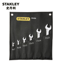 史丹利(STANLEY)93-608-22 6件套公制精抛光双开口扳手 双头呆扳手 汽修工具