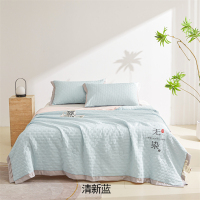 好眠好梦A类针织棉无染大豆夏被SX-4R1590清新蓝150*200cm