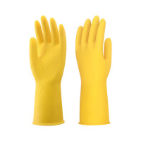 南洋耐磨防水防滑牛筋乳胶手套黄色加厚- L码10双装