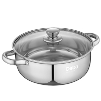 Debo德铂凯奇不锈钢锅汤锅电磁炉燃气通用锅26cm DEP-DZ080