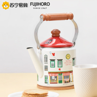 FUJIHORO原装进口圣诞搪瓷水壶手冲壶咖啡壶热水壶开水壶加厚电陶炉 圣诞水壶[木柄] 2L