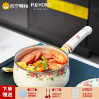 FUJIHORO 日本进口珐琅锅单柄奶锅 焖炖锅煲汤锅铸铁锅宝宝辅食锅泡面锅 单柄汤锅 16cm 1.2L