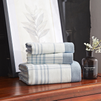 恒源祥水墨浴巾三件套纯棉毛巾浴巾套装家用TAL1009