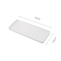 日韩陶瓷卫全行长方形托盘牙刷托盘陶瓷盘子 16*7.5cm 白色 10个起订