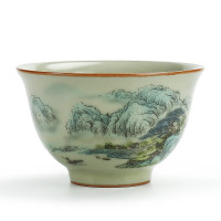 金镶玉 品茗杯功夫茶具 青山仿宋汝窑主人杯 110ml礼盒装