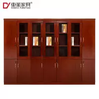 东业家具 文件柜木质书柜带锁资料柜实木贴皮油漆办公柜7门组合柜