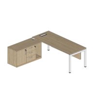 简约现代木质办公桌 电脑桌+储物抽屉柜一套