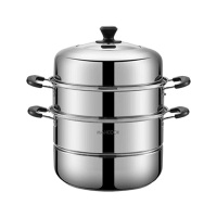 美厨蒸锅32cm三层蒸锅不锈钢加厚复底汤蒸锅MCZ0958