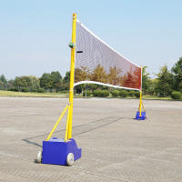 羽毛球网架便携式移动简易架子加厚空箱室外比赛标准羽毛球架网柱 100*40羽毛球架+羽毛球网