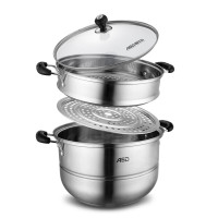 爱仕达(ASD)不锈钢复底两层蒸锅QVL1528 带盖 28cm