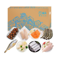 盒马-生鲜优选套餐-B款(海参、鳕鱼、三文鱼、黑hu虾、鲜贝柱、带鱼段、巴沙鱼、小黄鱼)