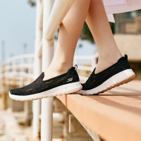 斯凯奇(Skechers)女鞋一脚穿单鞋 夏季新款女士透气时尚休闲蕾丝健步鞋网面鞋子