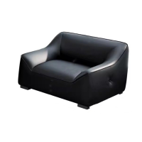 迅迈 单人位办公沙发 简约现代休闲休息区黑色极简商务会客接待办公室沙发组合