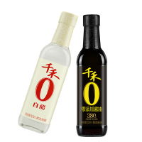 千禾零添加380天本酿酱油500ml+千禾5°白醋500ml 组合装