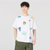 彪马(PUMA)PUMA彪马短袖男女同款夏季运动印花透气半袖休闲T恤